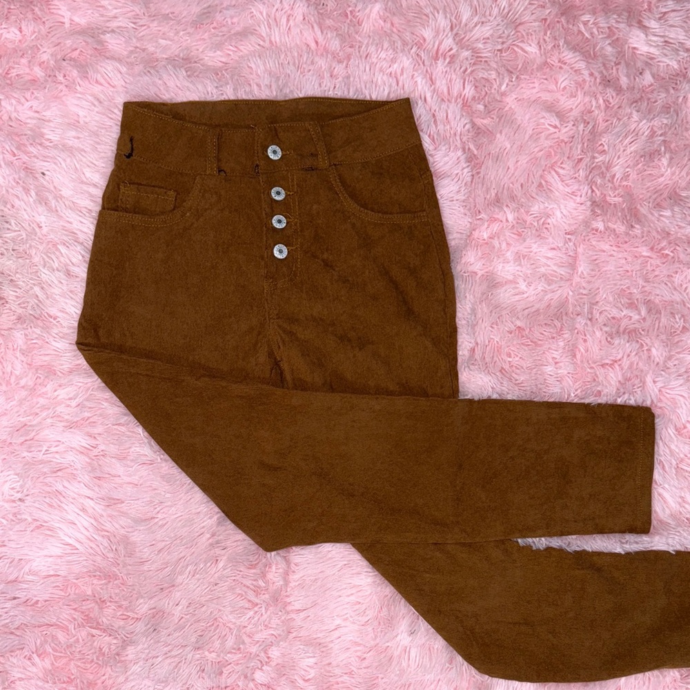 Chic Brown Corduroy Trousers